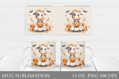 Halloween Cow Mug Design. Halloween Cow Sublimation Product Image 1