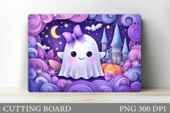Ghost Cutting Board Sublimation. Halloween Cutting Board Product Image 1