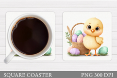 Easter Chick Coaster Design. Easter Coaster Sublimation Product Image 1