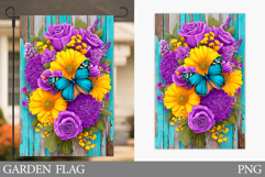 Butterfly Garden Flag Design. Flowers Garden Flag Product Image 1