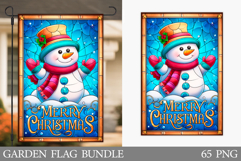 Cute Snowman Garden Flag. Christmas Garden Flag Sublimation Product Image 1