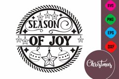 Farmhouse Christmas Round Sign SVG Design Product Image 1