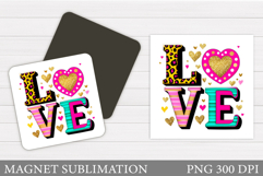 Love Magnet Sublimation. Valentines Magnet Design Product Image 1