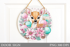 Christmas Deer Door Sign. Christmas Door Sign Sublimation Product Image 1