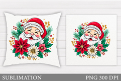 Santa Claus Pillow Design. Christmas Pillow Sublimation Product Image 1