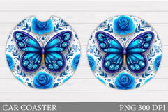 Butterfly Car Coaster Design. Butterfly Sublimation Product Image 1