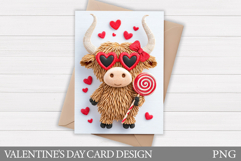 Valentines Cow Card Printable. Valentines Card Design Product Image 1