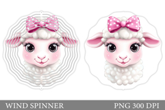 Cute Lamb Wind Spinner. Lamb Sublimation Product Image 1