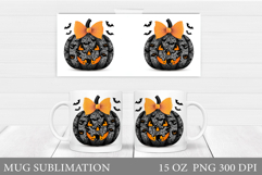 Halloween Pumpkin Mug Design. Halloween Mug Sublimation Product Image 1