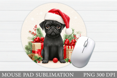 Christmas Dog Mouse Pad. Cute Dog Mouse Pad Design Product Image 1