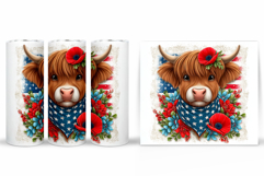 Patriotic Cow Tumbler. Patriotic Tumbler Sublimation Product Image 2