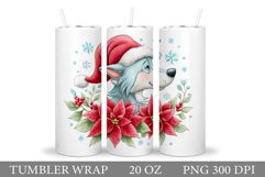 Christmas Wolf Tumbler. Christmas Tumbler Sublimation Product Image 1