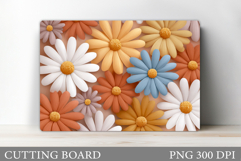 Daisy Flowers Cutting Board. Flowers Kitchen Cutting Design Product Image 1