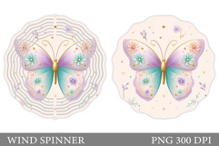 Butterfly Wind Spinner. Flowers Wind Spinner Sublimation Product Image 1