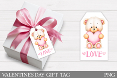 Valentines Bear Gift Tag. Valentine Gift Tag Printable Product Image 1