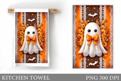 Cute Ghost Kitchen Towel. Halloween Kitchen Towel Design Product Image 1