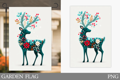 Christmas Deer Garden Flag. Christmas Garden Flag Design Product Image 1