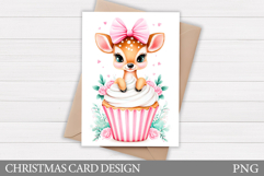 Christmas Deer Card Printable. Christmas Card Design Product Image 1
