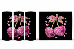 Heart Cherry Tumbler. Valentines Tumbler Sublimation Product Image 2