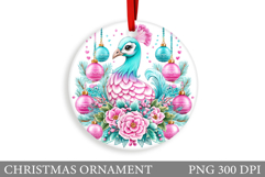 Cute Peacock Christmas Ornament. Christmas Sublimation Product Image 1