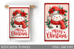 Snowman Kitchen Towel Design. Christmas Kitchen Towel Product Image 1