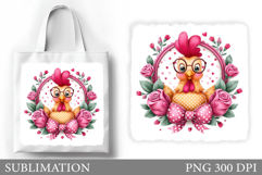 Cute Chicken Tote Bag. Cute Chicken Sublimation Product Image 1