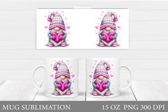 Valentines Gnome Mug. Valentines Mug Sublimation Product Image 1