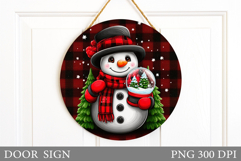 Christmas Snowman Door Sign. Christmas Door Sign Sublimation Product Image 1