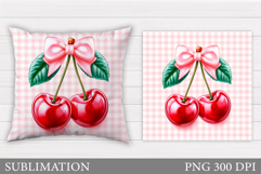 Cherry Pillow Design. Cherries Sublimation Product Image 1