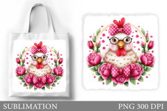Cute Chicken Tote Bag. Cute Chicken Sublimation Product Image 1