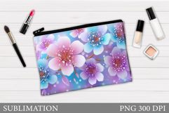 Floral Makeup Bag. Flowers Makeup Pouch Sublimation Product Image 1