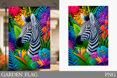 Zebra Garden Flag Sublimation. Summer Garden Flag Design Product Image 1