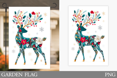 Christmas Deer Garden Flag. Christmas Garden Flag Design Product Image 1