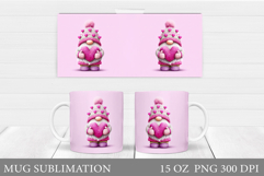 Valentines Gnome Mug. Valentines Mug Sublimation Product Image 1