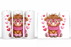 Valentines Cow Tumbler. Valentines Tumbler Sublimation Product Image 2