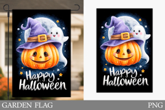 Halloween Garden Flag Design. Halloween Pumpkin Garden Flag Product Image 1