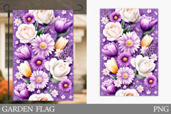 Flowers Garden Flag Sublimation. Floral Garden Flag Design Product Image 1