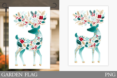 Cute Deer Garden Flag. Christmas Garden Flag Sublimation Product Image 1
