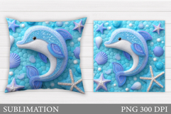 Dolphin Pillow Sublimation. Dolphin Sublimation Product Image 1