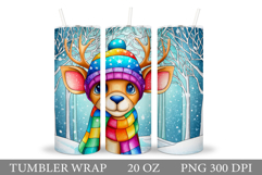 Christmas Deer Tumbler Design. Christmas Tumbler Sublimation Product Image 1