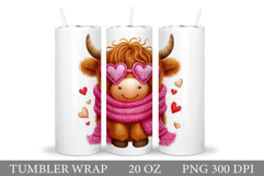 Valentines Cow Tumbler. Valentines Tumbler Sublimation Product Image 1