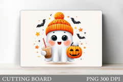 Cute Halloween Cutting Board. Cute Ghost Cutting Board Product Image 1