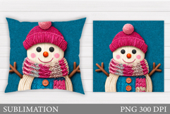 Christmas Snowman Pillow. Christmas Pillow Design Product Image 1