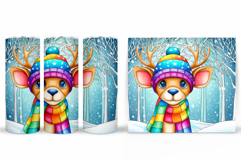 Christmas Deer Tumbler Design. Christmas Tumbler Sublimation Product Image 2
