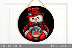 Christmas Snowman Door Sign. Christmas Door Sign Design Product Image 1