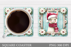 Christmas Lama Coaster Design. Christmas Coaster Sublimation Product Image 1