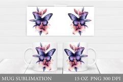 Butterfly Mug Design. Butterfliy Mug Sublimation Product Image 1
