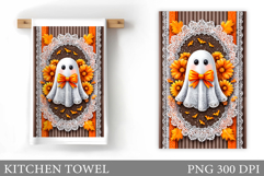 Cute Ghost Kitchen Towel. Cute Halloween Kitchen Towel Product Image 1