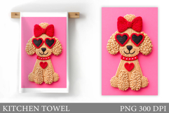 Crochet Dog Kitchen Towel. Valentine Kitchen Towel Design Product Image 1