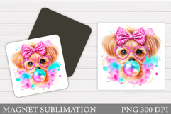 Cute Dog Magnet Design. Cute Dog Sublimation Product Image 1